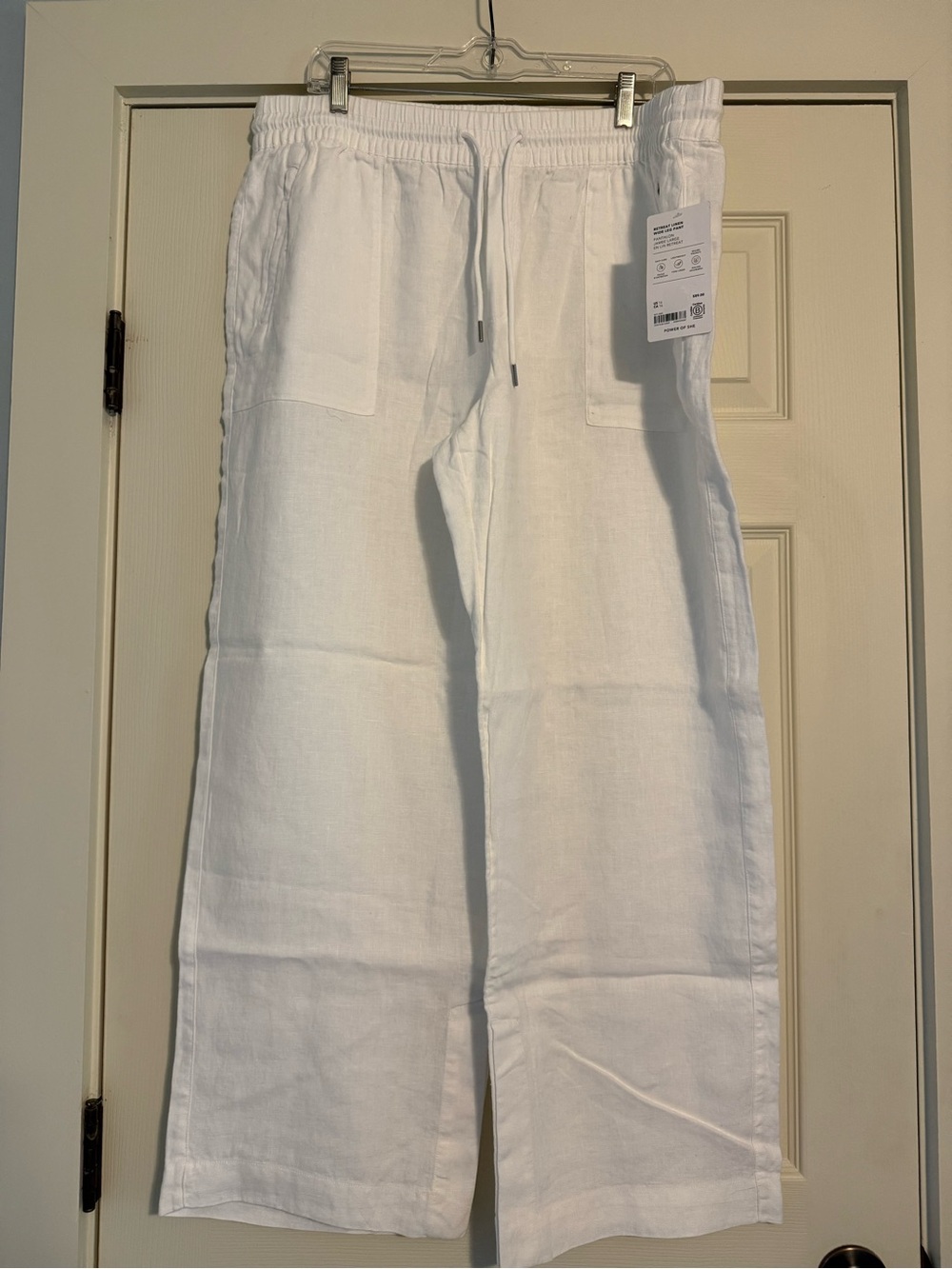 Athleta White Linen Drawstring Pants